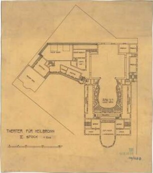Fischer, Theodor; Heilbronn; Stadt-Theater - Grundriss 2. OG