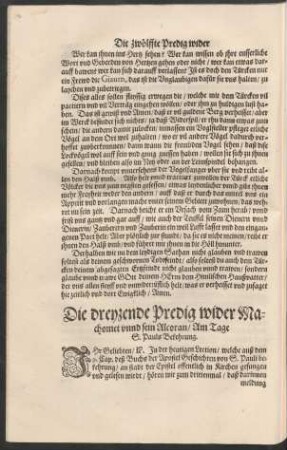 Die dreyzehende Predig wider Machomet unnd sein Alcoran/ Am Tage S. Pauls Bekehrung.