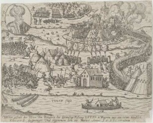 Welcher gestalt der Herr von Pernstein die Gewaltige Festung TOTTES in Ungeren mit ein newes kunstlich/ Feurwerck sersprenget Und ingenomen den 23 Maius Anno 1597.