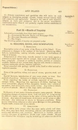 Part II. - Heads of inquiry