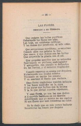 Las flores : Dedicado a mi hermana