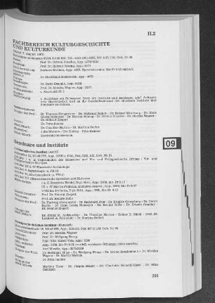 Fachbereich Kulturgeschichte und Kulturkunde