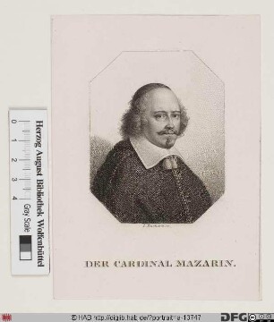Bildnis Cardinal Jules Mazarin, 1659 duc de Nevers (eig. Giulio Mazarini od. Mazzarino)