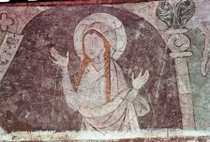 Biblische Szenen, thronende Madonna, Heilige