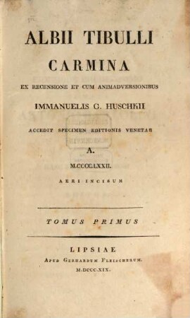 Albii Tibulli Carmina, 1
