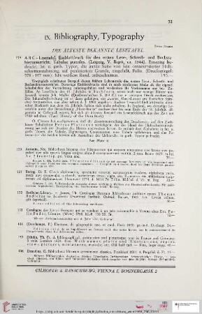 IX. Bibliography, Typography (Nr. 129 - 149)
