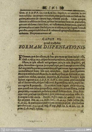 Caput VI. Formam Dispensationis