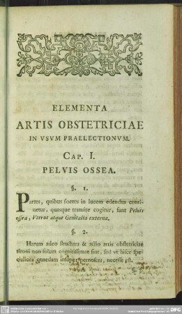 Cap. I. Pelvis Ossea