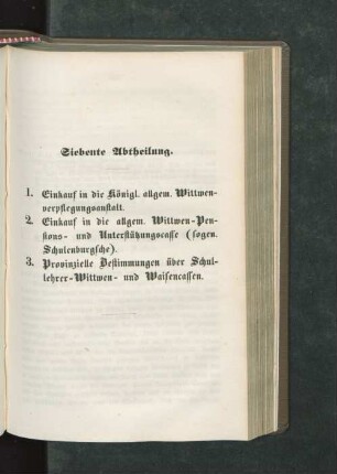 Siebente Abtheilung