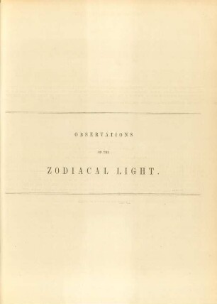 Observations on the zodiacal light