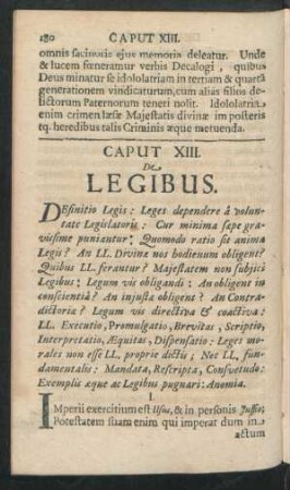 Caput XIII. De Legibus