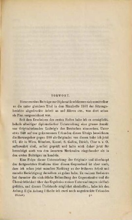 Beiträge zur Diplomatik, 2. Die Urkunden Ludwigs des Deutschen in den Jahren 859 - 876