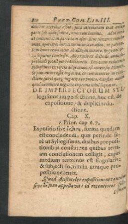 De Imperfectorum Syllogismorum perfectione ... Cap. X.