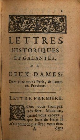 Lettres Historiques Et Galantes