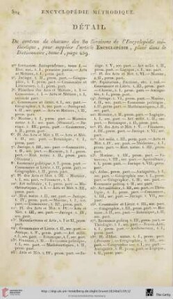 Encyclopédie méthodique, Détail