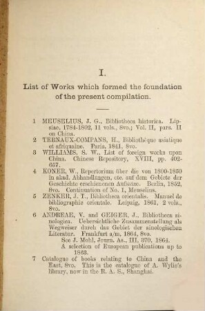 Manual of Chinese bibliography, being a list of works and essays relating to China
