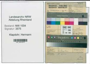 Entnazifizierung Hermann Klapdohr , geb. 25.12.1902 (Walzer)