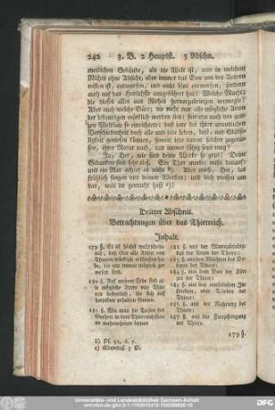 Dritter Abschnit. Betrachtungen über das Thierreich.