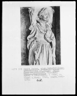 Epitaph der Agnes von Zähringer, verstorben 1140