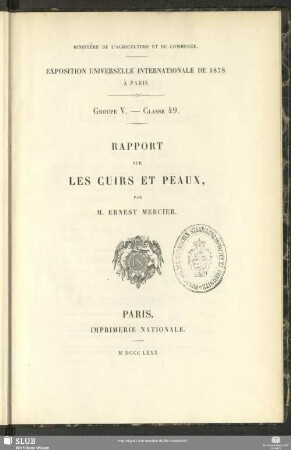 Rapport sur les cuirs et peaux