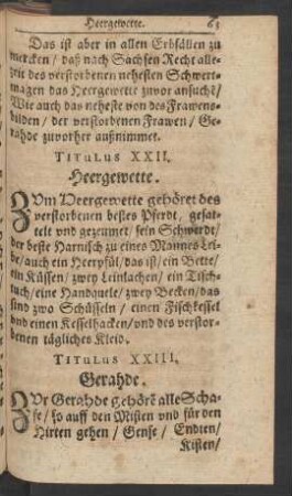 Titulus XXII. Heergewette.