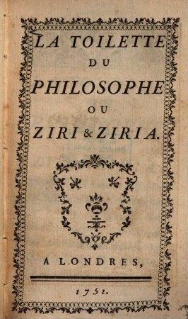 La Toilette du philosoph ou Ziri et Ziria