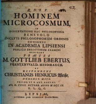 Hominem microcosmum