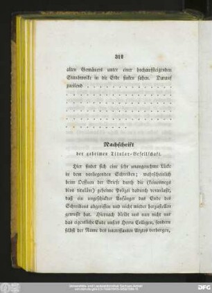 Nachschrift der geheimen Titular-Gesellschaft.