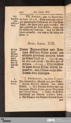 Artic. hæret. XIX.