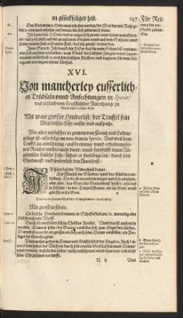 XVI. Von mancherley eusserlichen Trübsaln unnd Anfechtungen n Specie/ ...