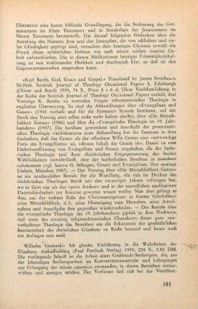 381-382 [Rezension] Goderski, Wilhelm, Ich glaube