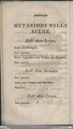 Mutazioni Delle Scene / Verwandlungen des Schauplatzes
