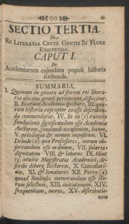 Sectio Tertia. De Re Literaria Certe Gentius In Flore Exhibenda