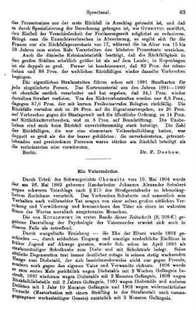 63-67, Ein Vatermörder