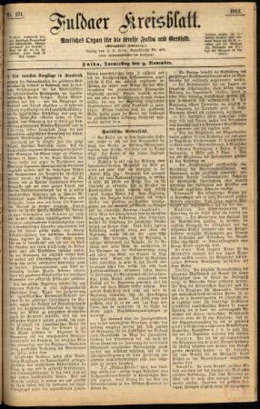 Ausgabe vom Donnerstag, den 09. November 1882.