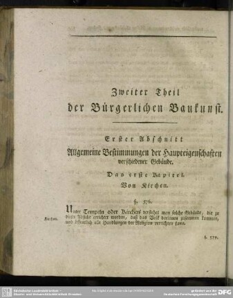 Zweiter Theil der Bürgerlichen Baukunst