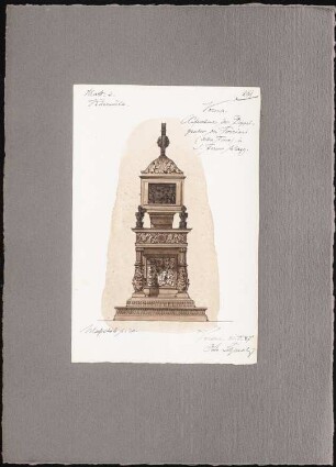 Reiseskizzen aus Italien: Verona: San Fermo Maggiore, Grabmal della Torre, Schmalseite