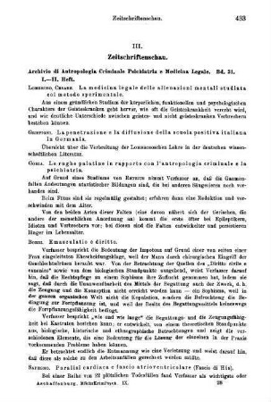 433-441, Archivio di Antropologia Criminale Psichiatria e Medicina Legale