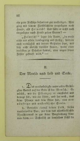 II. Der Mensch nach Leib und Seele
