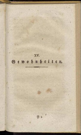 XV. Gewohnheiten.