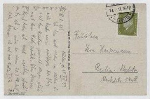Ansichtspostkarte von Eberhard Rogge an Vera Hausmann. Müden