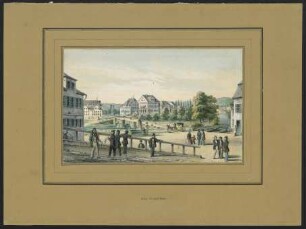 Tübingen. Neckarbrücke : Kolorierte Lithographie