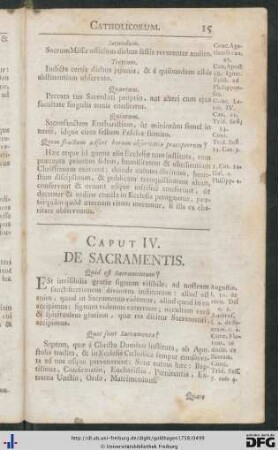 Caput IV. De Sacramentis.