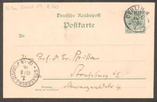Postkarte an Friedrich Spitta : 14.05.1896