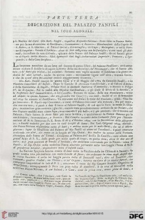 Parte terza: Descrizione del Palazzo Panfili nel Foro Agonale