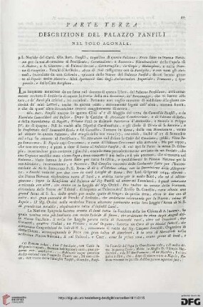 Parte terza: Descrizione del Palazzo Panfili nel Foro Agonale