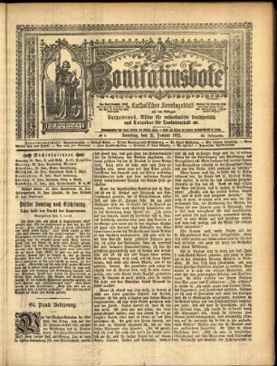 Erste Ausgabe vom Sonntag, den 21. Januar 1912.