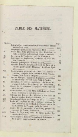 Table des matières