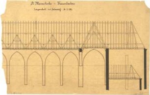 Schmidt, Heinrich von; Kaiserslautern; Marienkirche - Seitenschiff (Längsschnitt)