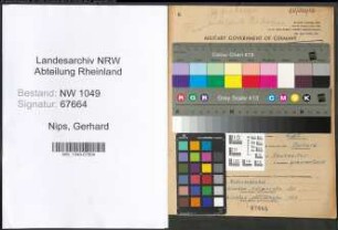 Entnazifizierung Gerhard Nips , geb. 31.12.1895 (Wiegemeister)